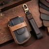 Leather Car Key Cover Keychain Holder Case Protector for Chery Eq1 Little Ant 3button Smart Remote Keyless Go Shell Accessories