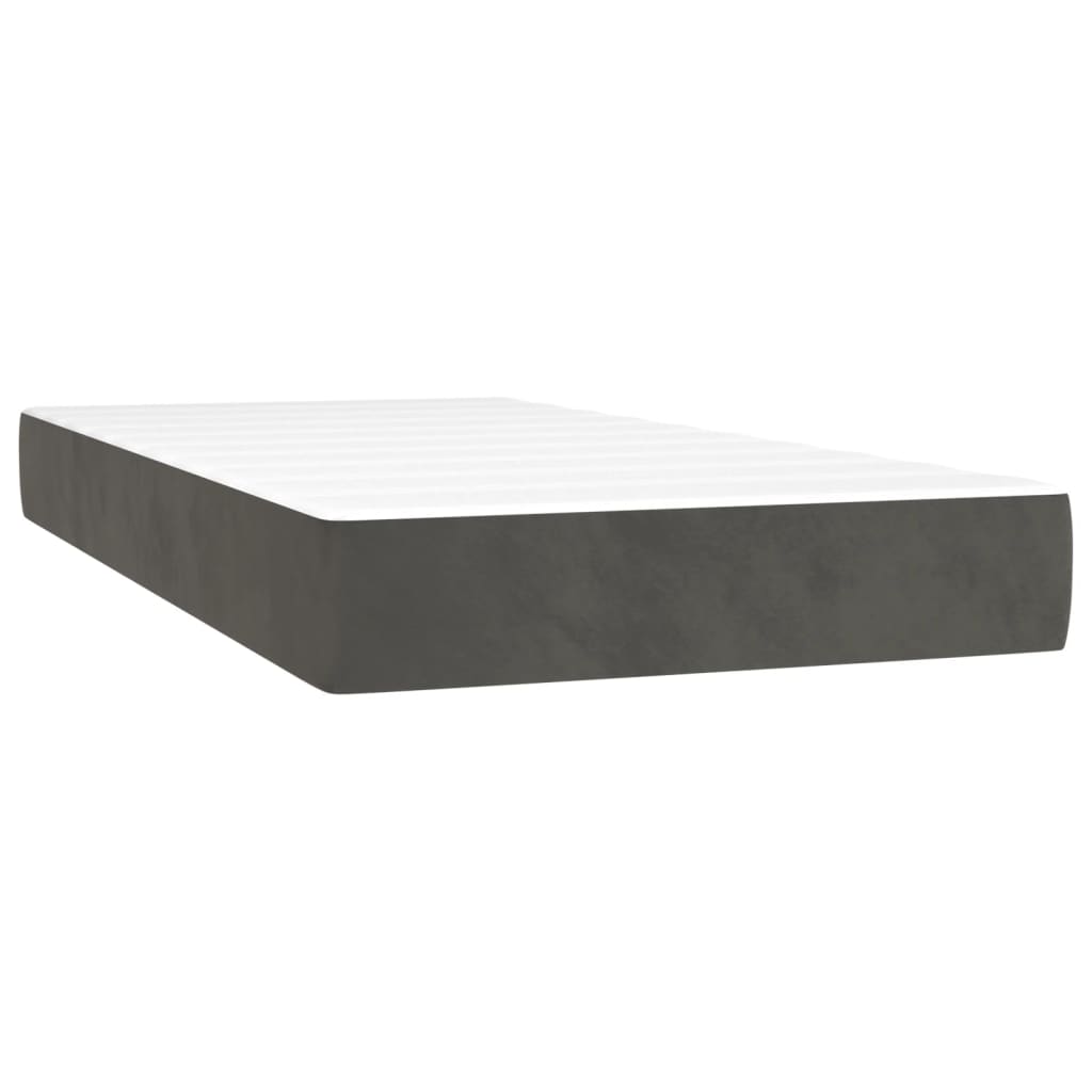 Vidaxl Continental Bed With Mattress, Dark Grey Velvet, 90X190 Cm