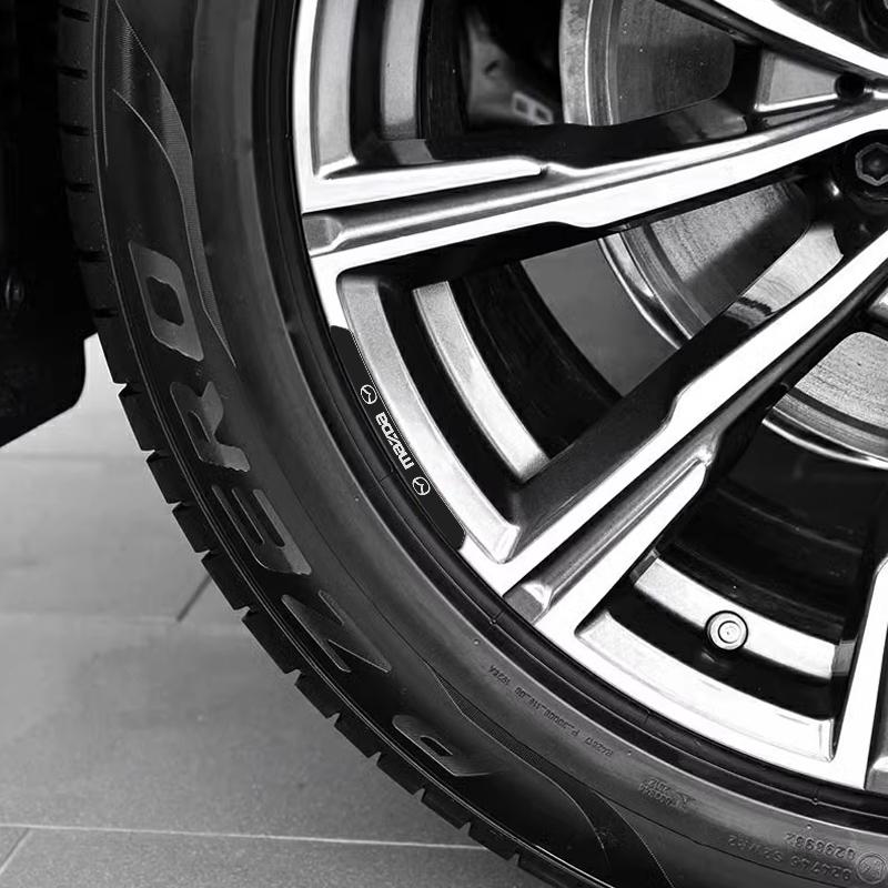 4pcs Aluminum Car Racing Wheel Hub Stickers Wheel Rims Decorate Decals For Mazda DJ BL GJ MX3 2008 2014 2006 ER Axela BT50 MPE 2 b59