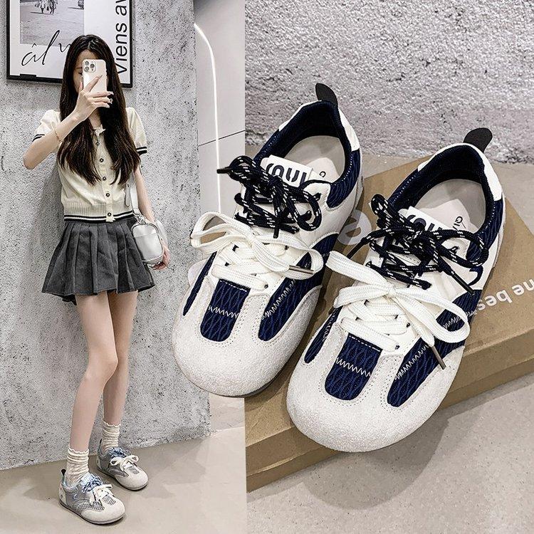 [Inner Height Increase 4.5cm] Cat and Sofa/fishing Net Shoes Navy Blue Summer Mesh Breathable Casual Sports Shoes