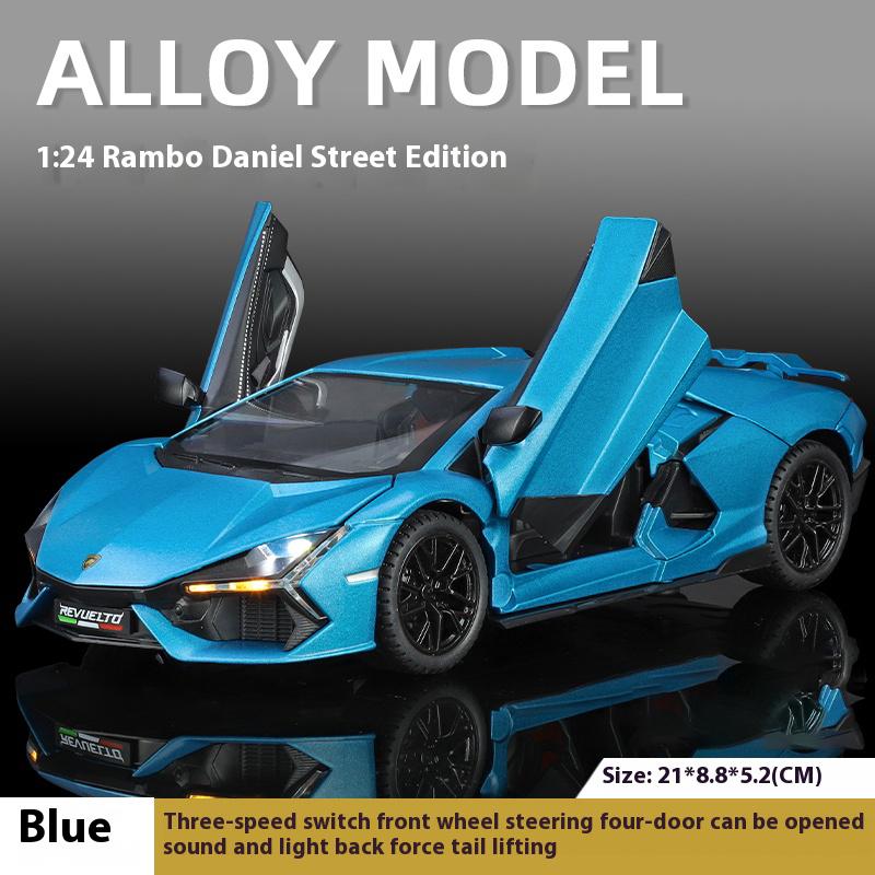 1/24 קנה מידה למבורגיני רוולטו גרסת מכונית רחוב מכונית ספורט סגסוגת מתכת דגם מכונית יצוקה צליל ואור צעצועי ילדים לבנים מתנות