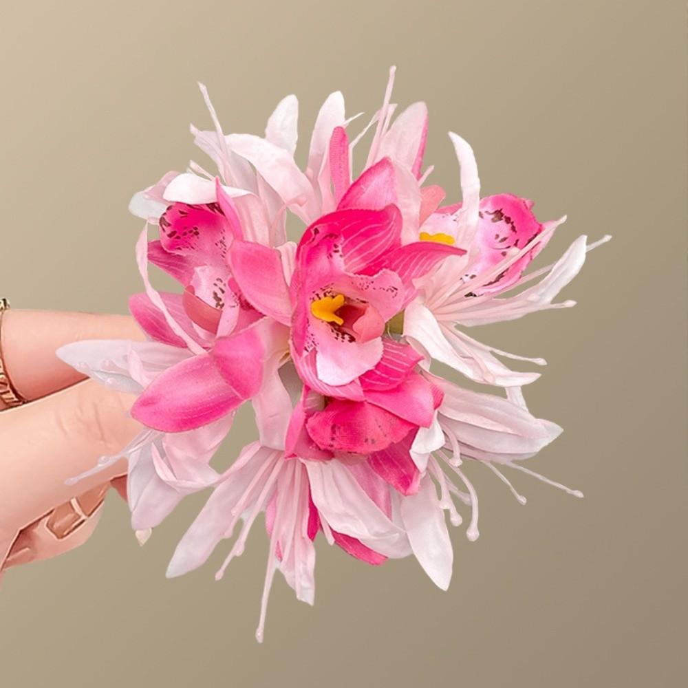 Vintage Flower Hair Clip Fabric Flower Hawaiian Duckbill Clip New Floral Hair Accessory  Wedding