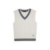 Classic Fashion Trend V-Neck Comfortable Commuter Sleeveless Knitted Vest Men Vest Ivory MM4S1690