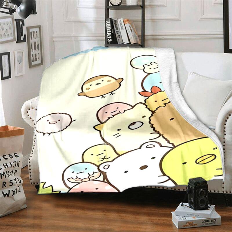 1pc Blanket Sumikko Gurashi2 Print Design, Lightweight Blanket for Sofa, Bed- Soft &Warm, Gift for All Seasons like Christmas, Halloween