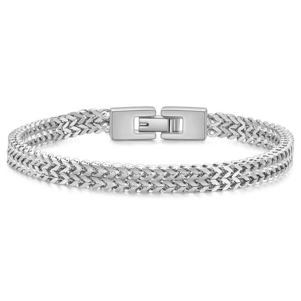 Trendy Men's Hip Hop 6mm Keel Snake Chain Bracelet Men's Fashion Personality Titanium Steel Bracelet