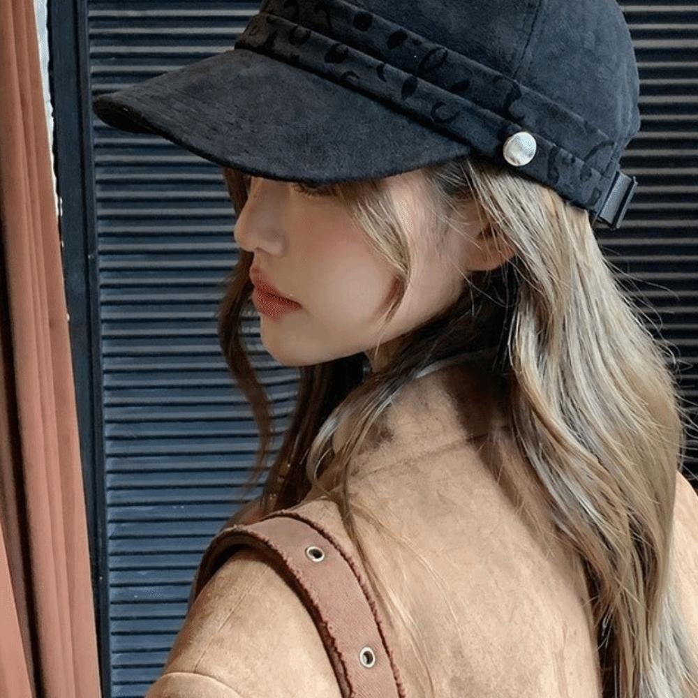 Vintage Sun Hat Suede Cap 56cm To 58cm Head Size Curved Brim Hat Leopard Baseball Cap  Daily Wear