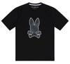 Psycho Bunny Lenox Grafik-T-Shirt Schwarz [B6U174B2TS-001] Unisex T-Shirt