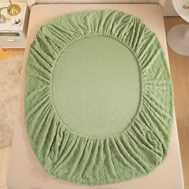 2025 New Solid Color Tafu Fleece Fitted Sheet Household Mattress Protective Cover Non-slip Single Piece No Pillowcase