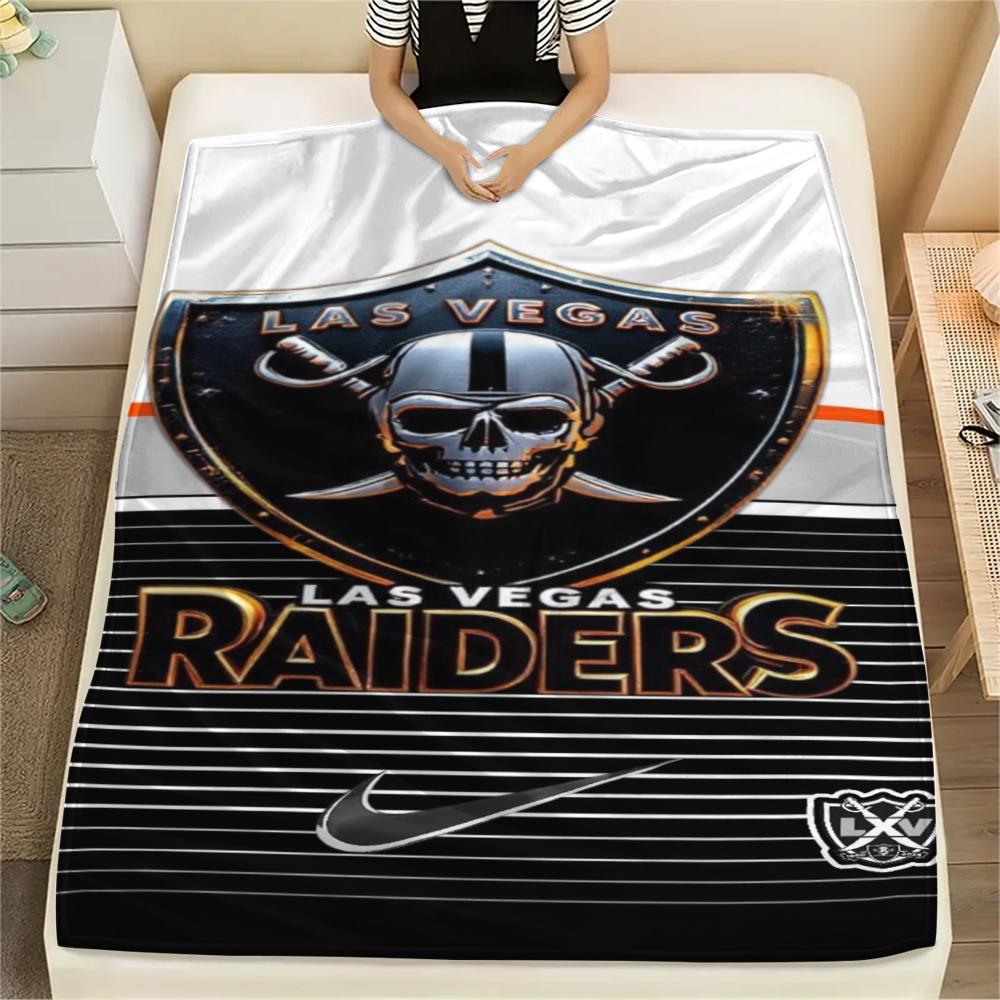 Las Vegas Raiders Print Flannel Blanket, High quality Comfortable for All Seasons, Home Decor, Warmth and Comfort, Perfect for Christmas Gifts
