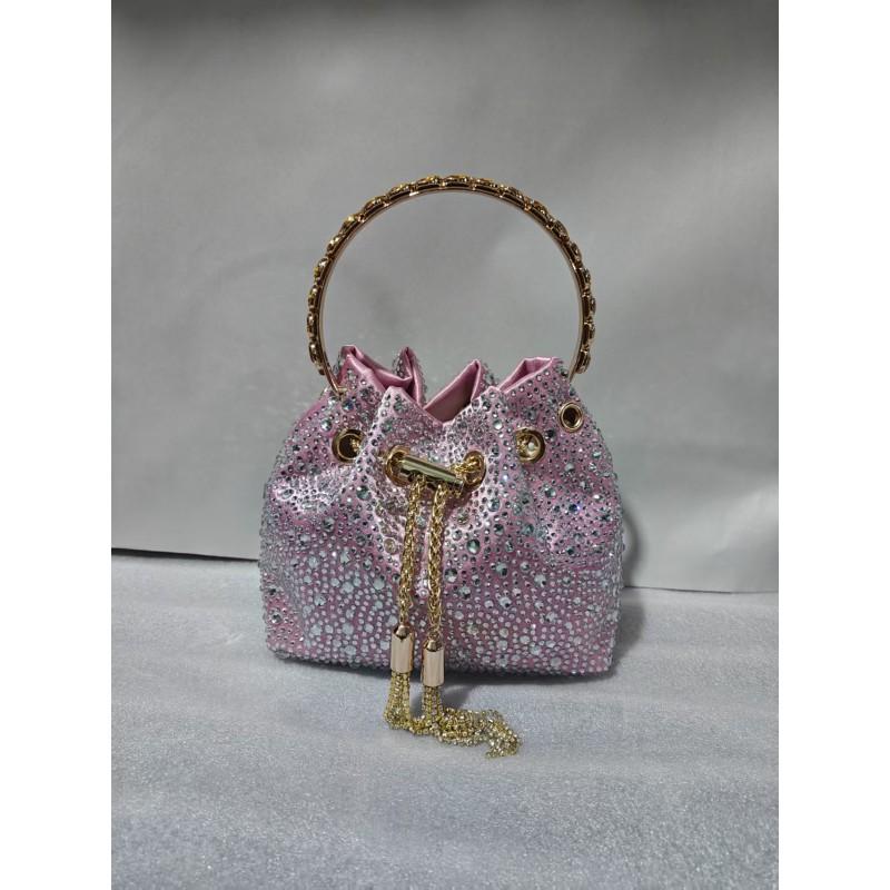 2026 Womens Crystal-Embellished Crossbody Bag Fringe Detail Small Square Shoulder No Top Handle