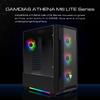 GAMDIAS ATHENA M6 LITE Gaming PC Case Mid-Tower ATX Case Seamless Tempered Glass Windows 4 Built-in 120mm ARGB Fan Triple Sides Underglow Mesh Front