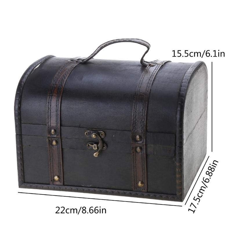 Vintage Wooden Jewelry Storage Box Organizer Container for Case Keepsake Chest for Souvenirs Xmas Birthday Valentines