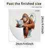 3D Funny Cartoon Monkey Reading Newspaper Toilet Wall Sticker Self-Adhesive Waterproof Removable Bathroom Home Decor Art