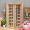 1:12 Dollhouse DIY Unpainted Double Door, 28-Grid Minimalist Window Door Model, Miniature Room Scene Building Material