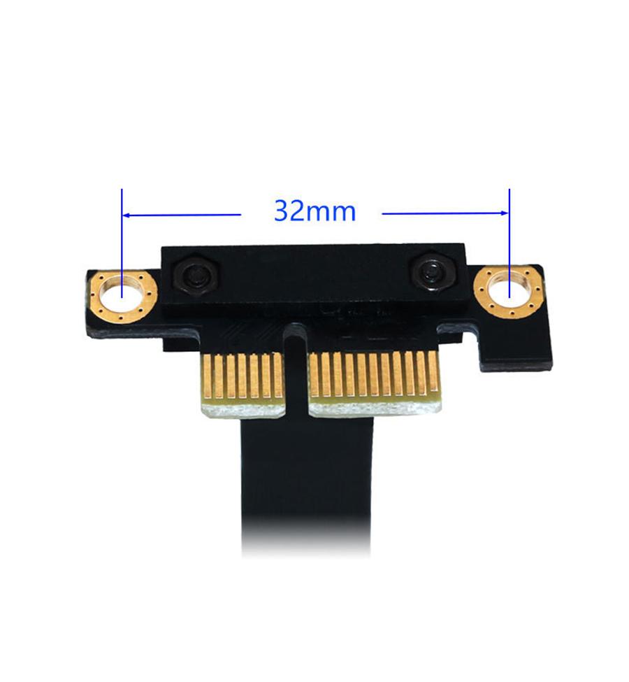 PCIE X1 Riser Cable Dual 90 Degree Right Angle PCIe 3.0 X1 To X1 Extension Cable 8Gbps PCI Express 1x Riser Card Ribbon Extender
