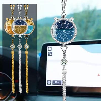 Car Air Freshener Oil Diffuser Clock-Shaped Car Perfume Air Freshener Rearview Mirrors Ornament Car Rearview Mirrors Pendant