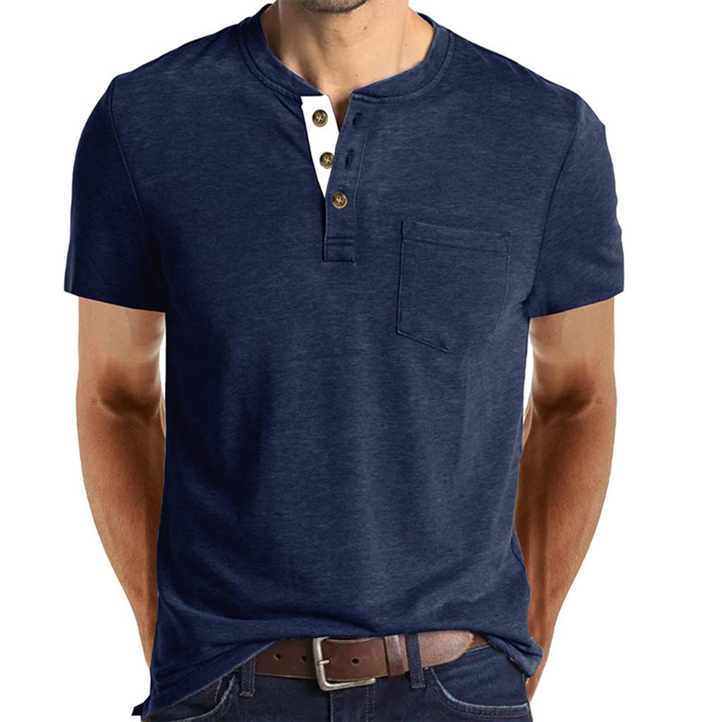 Men's T-shirt Short Sleeved Shirt Round Neck Top