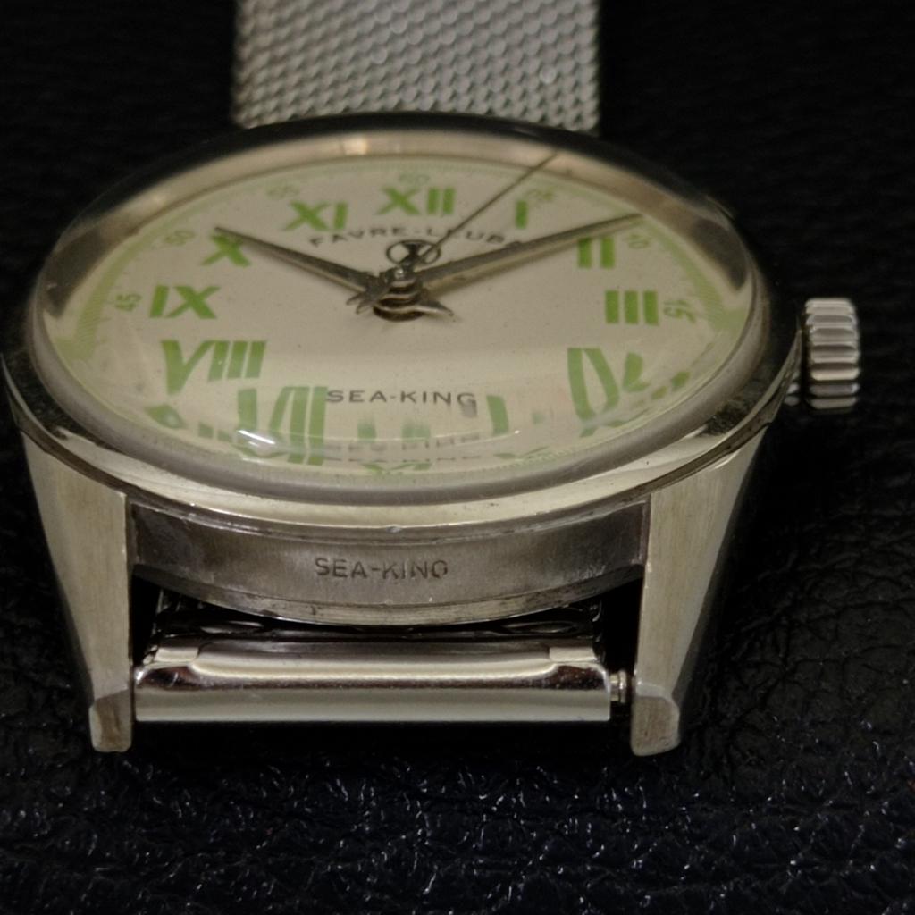 HANDAUFZUG VINTAGE FAVRE LEUBA SEA KING 253 SCHWEIZER HERREN CREMEFARBENES UHRENGEHÄUSE a703730-1