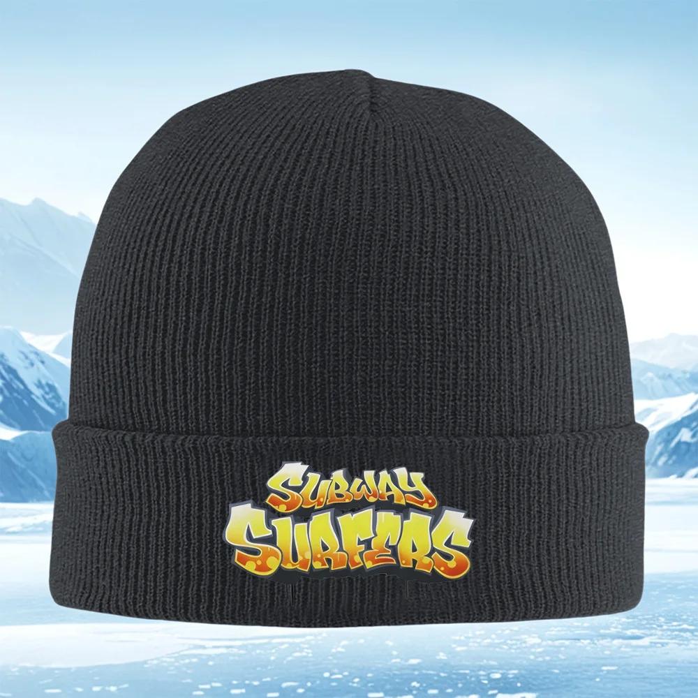 Graffiti Subway Surfersyelloworange Unisex Women Unisex Knitted Hat Beanie Pullover Cap Winter Thermal Warm Christmas Outdoor Cyc