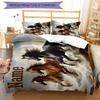 3pcs Custom Name Horse Bedding Set Duvet Cover Closure Includes 1 Duvet Cover & 2 Pillowcases, Soft and Comfortable for All Seasons.