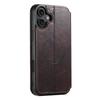 SUTENI J05 For iPhone 16 Deksel Kompatibelt med MagSafe Teksturert PU-skinn Flip-telefondeksel
