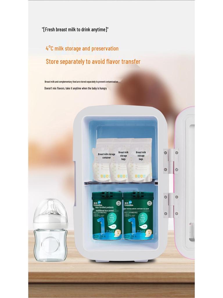 Portable 8L Mini Car and Home Refrigerator, Dual 12V, Cold/Warm, for Travel