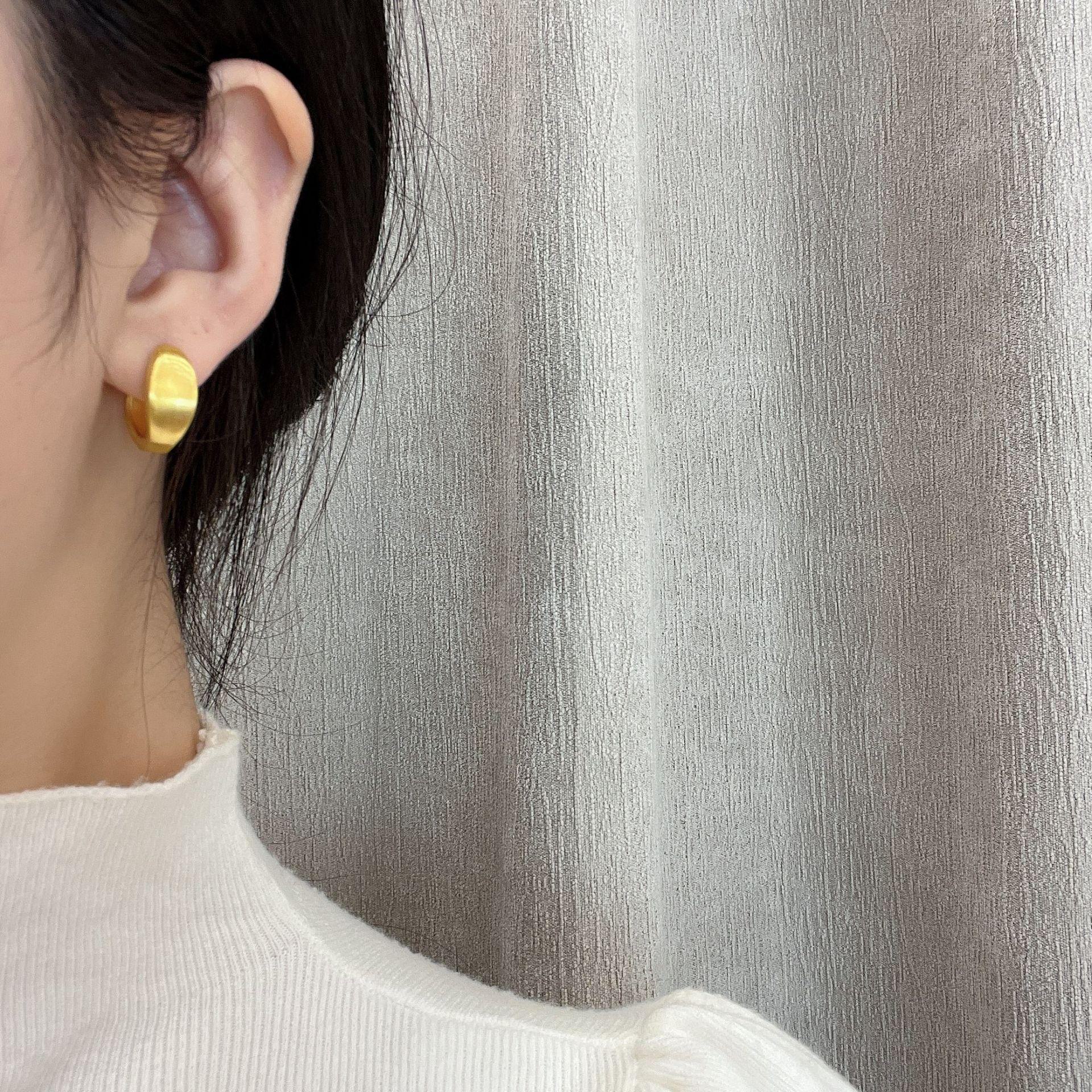 

Уникальные серьги 2024 года с матовой отделкой серебристого и золотистого цвета: Легкая роскошь и высокая элегантность для женщин minimalist brushed золотой