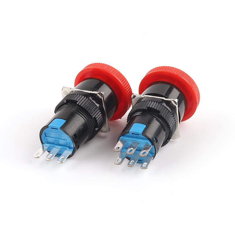 1 stk AB6 16mm 3/6 posisjonsknapp Dreiebryter Liten Rund Nødstoppbryter Oppstart Strømbryter Med nøkkelbryter