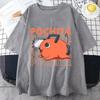Anime T-Shirt Funny Pochita Graphic Printing Short Sleeve Summer Casual O-Neck Loose T-Shirt Tops Hip Hop Harajuku Oversized Tee