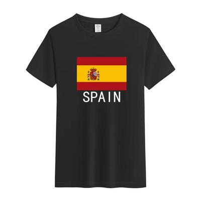 2026 Summer New Design Spanish Flag Pattern TShirt  HighQuality Fashion Casual Breathable Mens Roundneck Printed TShirt