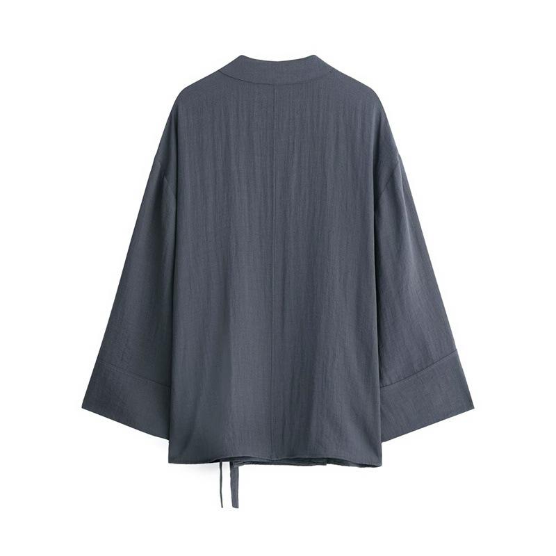 TAOP&ZA Jarní/Letní Dámské Kimono S Páskem v Pase & Kalhoty s Rovnou Nohavicí