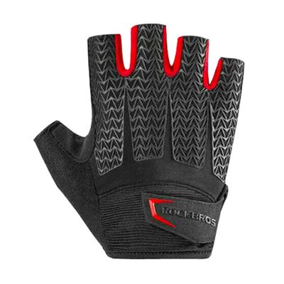 Cycling Gloves with Gel Inserts, Size L, Black and Red