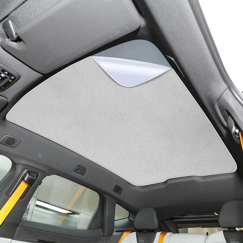 Car Anti-uv For POLESTAR 3 2024-Present Electrostatic Adsorption Sunroof Sunshade Suede Fabric Auto Heat Insulation Skylight