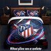 Set Biancheria da Letto Design Atletico Madrid 1 Copripiumino + 2 Federe Morbido Traspirante Biancheria da Letto per la Casa