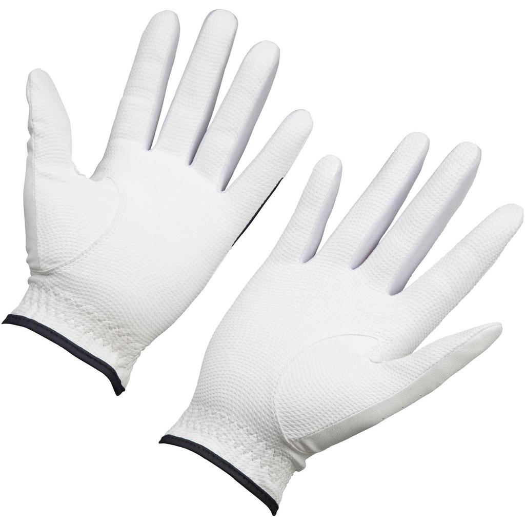 MIZUNO Golf Gloves Efil Synthetic 5MJWB254 Women's, Pair, Leather/Synthetic Leather, White/Navy, 19cm,