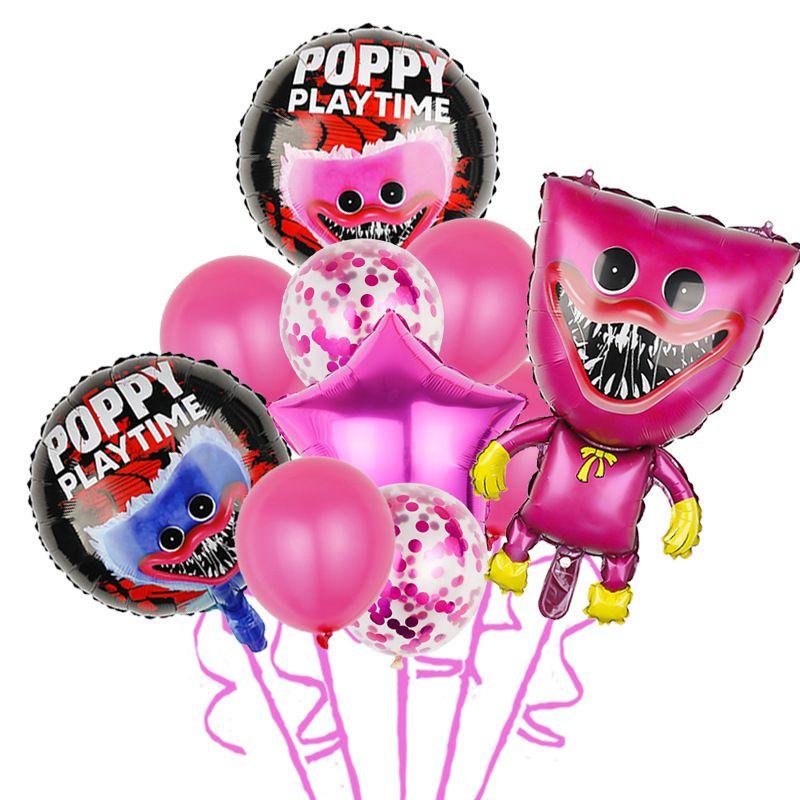 10pcs Poppy Playtime Party Balloons Birthday Decorations Huggy Wuggy Kids For