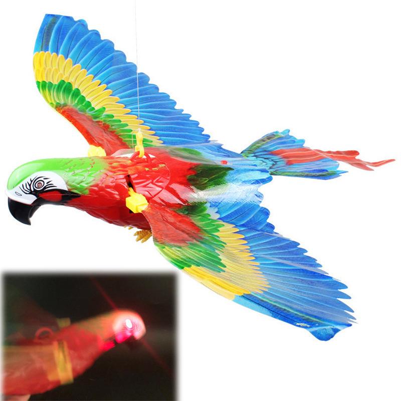 

Pet Toy Electric Simulation Fake Parrot Electronic Rotation Simulation Bird Hanging Interactive Teasing Cat Dog Toy Silent Model