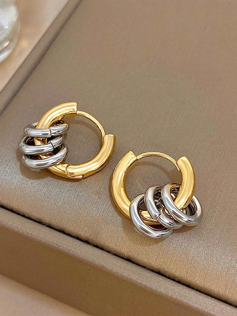 1Pair Golden Hoop Earrings Small Silver Hoops For Women Hypoallergenic Hoops Earrings Elegant And Simple Jewelry Birthday Wedding Party Gifts
