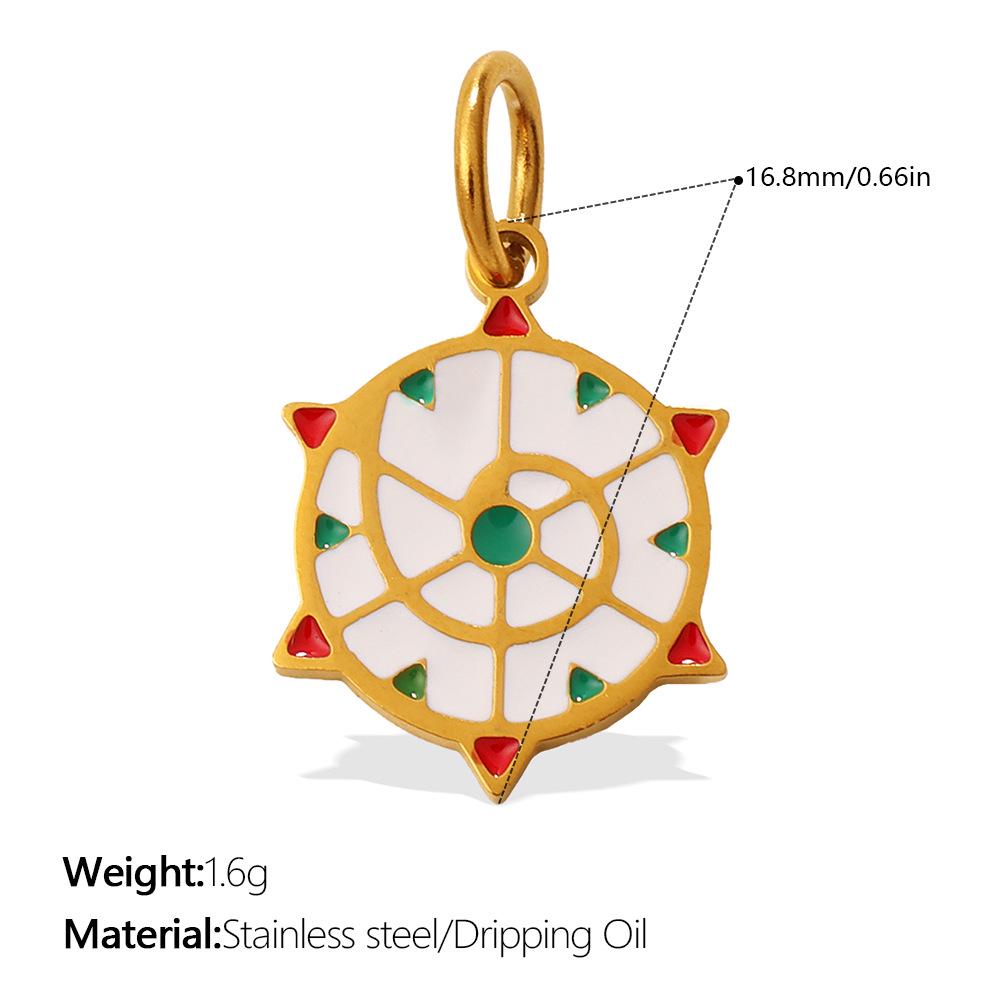 Sun, Moon, and Stars Geometric Oil Drip Pendant