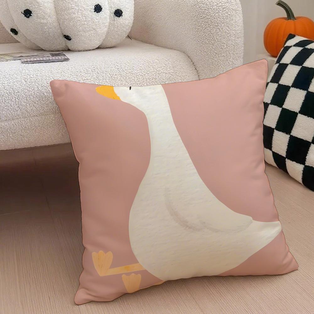 Cute goose Cushion Cover Throw Pillow Cover Hidden Button Durable Polyester Chair Cushion