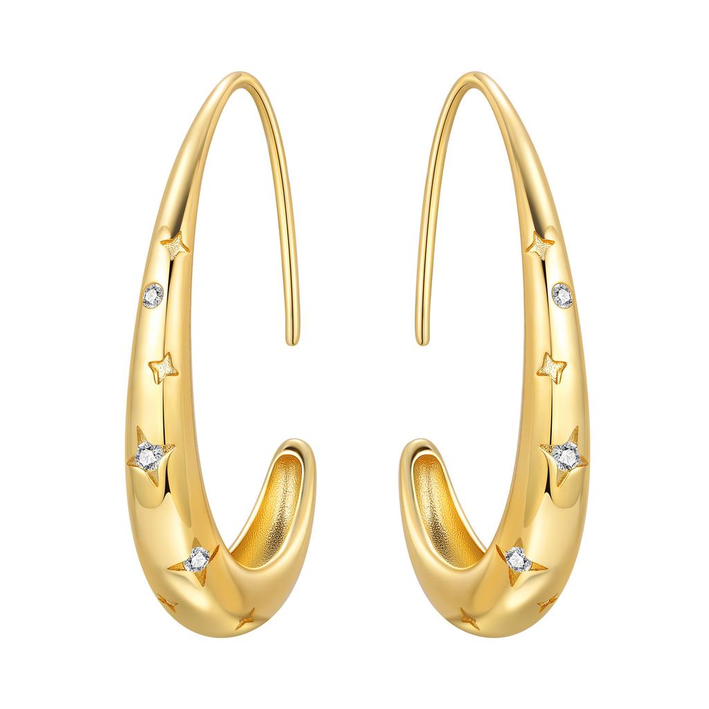 Orstarry S925 Silver 18k Gold Modern Square Hoop Earrings For Women Trendy Jewelry Anniversary Gifts
