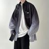Men's Shirt Gradient Plicated Long Sleeve Shirts Loose Korean Shirt Fashion Casual Oversize Shirt Coat High Quality Clothing