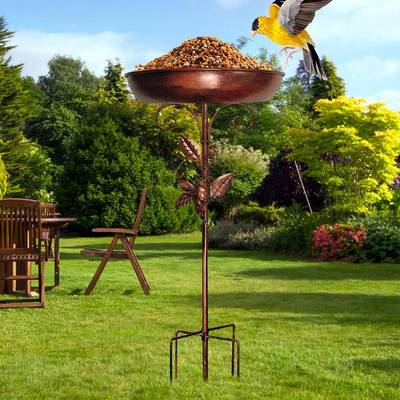 Retro Iron Bird Bath Birdbath Bowl & Water Feeder Decoration For Pond Birdwatching Balcony Farmhouse Backyard Garden