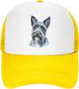 Scottish Terrier Portrait Trucker Hat Watercolor Dog Breed Mesh Baseball Cap Adjustable Outdoor Headwear
