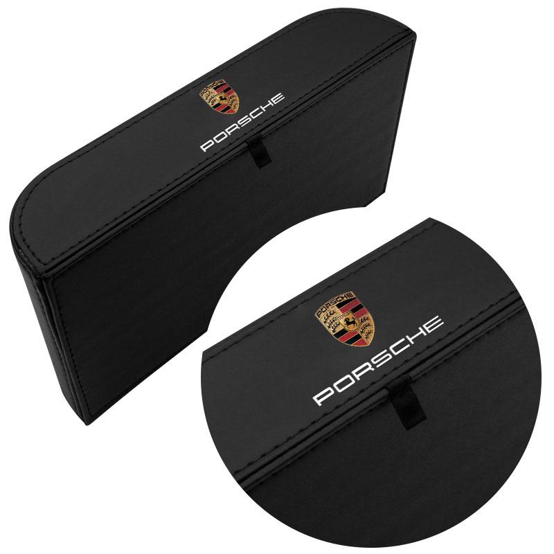 Leather Car Tissue Box Hanging Badge Paper Towel Bag Storage Auto Accessories For Porsche Cayenne Panamera Macan Boxster 911 Carrera-GT 928 944 918