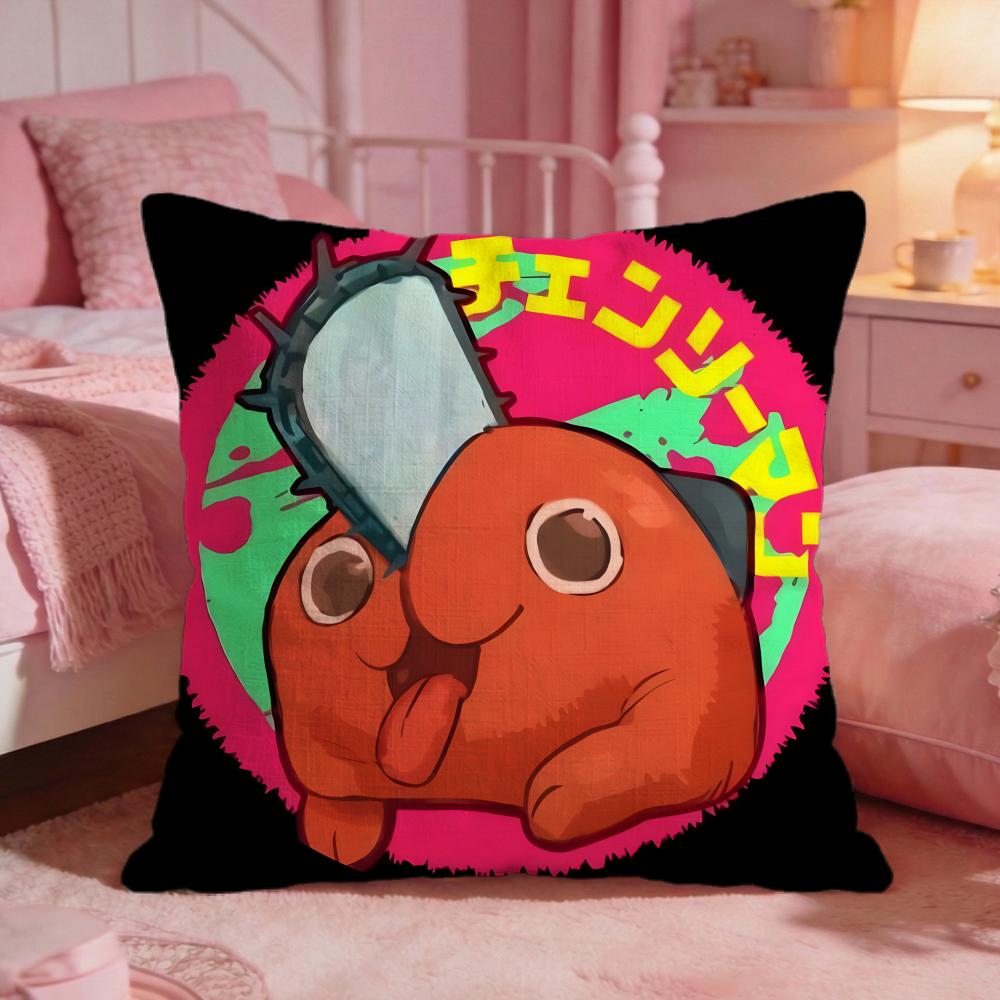 cChainsaw Manss anime Cushion Cover Premium Comfort Reversible Pillow Cove Two in One Design for Any Room  Car Interior