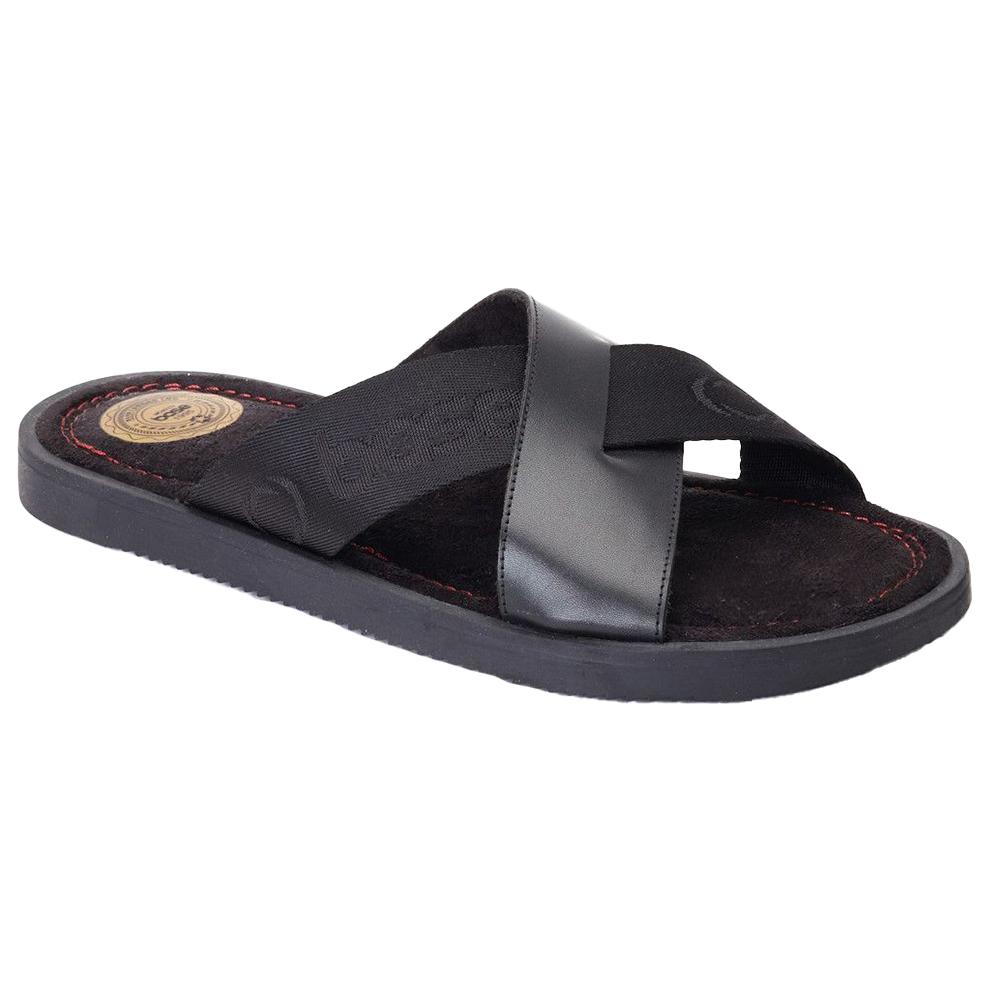 BASE LONDON Mens Webb Leather Sliders