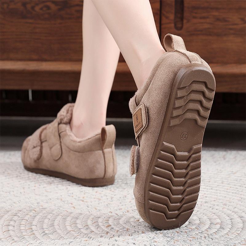 Fleece Velcro Birkenstocks Women's 2026 Winter Muffin Thick-soled Height-increasing Warm Cotton Shoes Casual Shoes