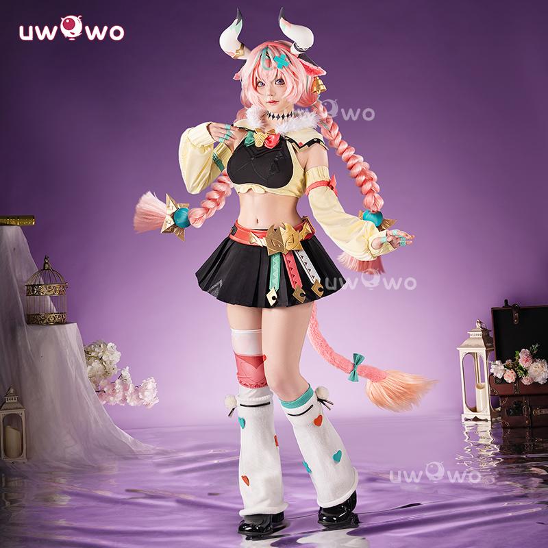 Serie Cosplay Collab Varesa UWOWO: Costume Cosplay Varesa del Gioco Genshin Impact Con Copricapo Costume di Halloween