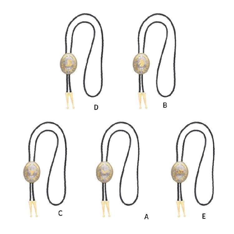 Distinctive Men's Leather Bolo Tie Men Leather Rodeos Necktie Garment Accessory for Parties And Casual Wear